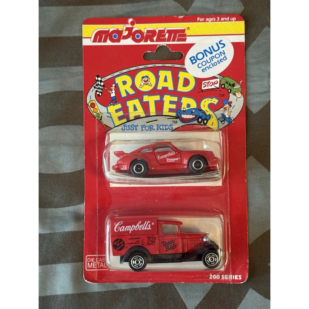 Majorette 90s Road Eaters 2-pack Campbell's Soup Porsche 911 & Ford truck
